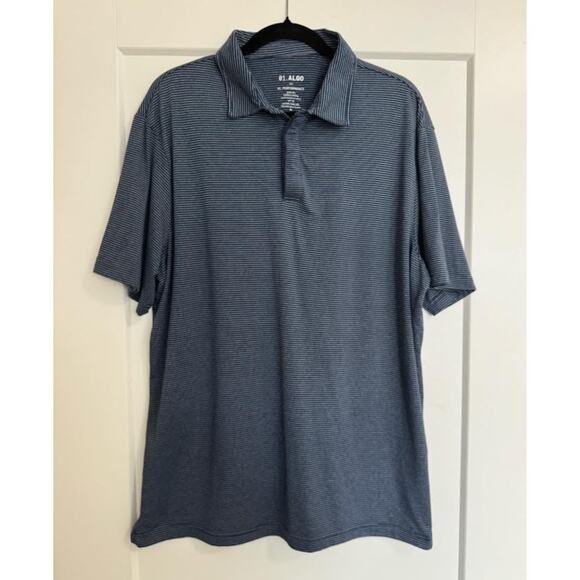 01.Algo Performance Mens Short Sleeves Navy Polo Shirt Size XL UV SPF 40 - Picture 1 of 5
